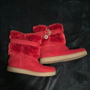 GBG Los Angeles Red and Tan Winter Boots